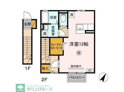 リトルアイランドIII(ワンルーム/2階)の間取り写真