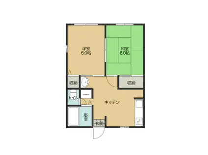 グロワール(2K/2階)の間取り写真