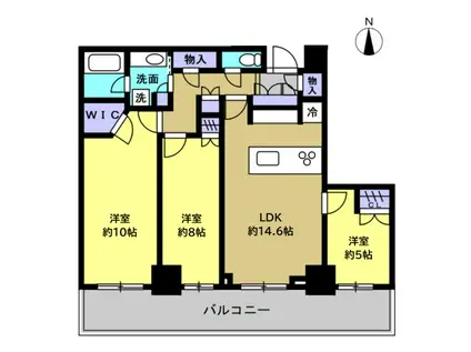 ザ・熊本タワー(3LDK/17階)の間取り写真