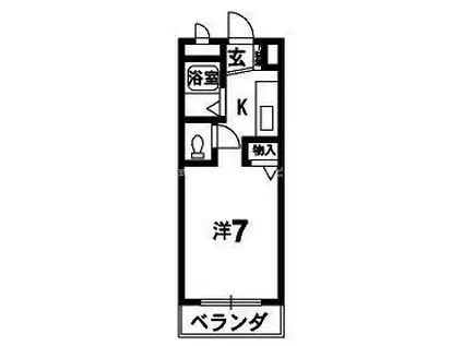 レジデンス古山(1K/4階)の間取り写真