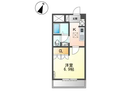 ララポートII(1K/1階)の間取り写真