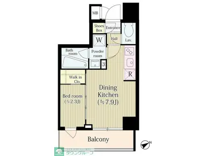 アジールコート桜上水(1DK/6階)の間取り写真