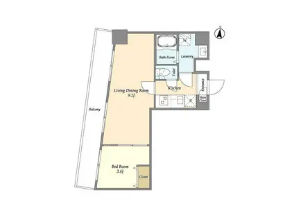 アルファコート梅島(1LDK/4階)の間取り写真