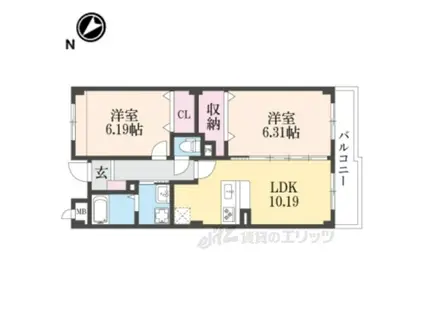 VENTO・LUCE(2LDK/3階)の間取り写真