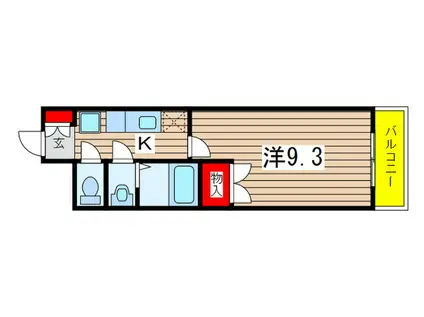 CASSIA東千葉(1K/6階)の間取り写真