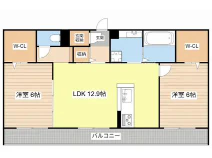 シルトクレーテ(2LDK/2階)の間取り写真