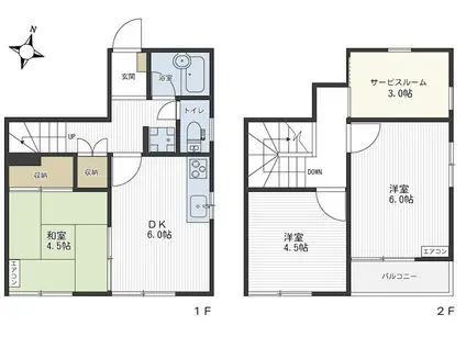 メゾネット領家南(3SDK/1階)の間取り写真