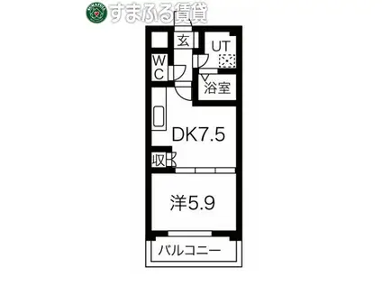 アスペン(1DK/3階)の間取り写真