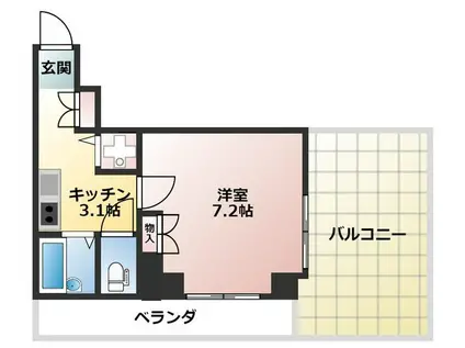 OLIO東長崎(1K/6階)の間取り写真