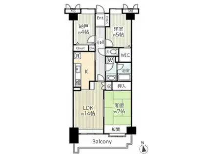 ライオンズマンション津田沼前原(2SLDK/5階)の間取り写真