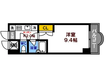 サンシャレオ城北(1K/3階)の間取り写真