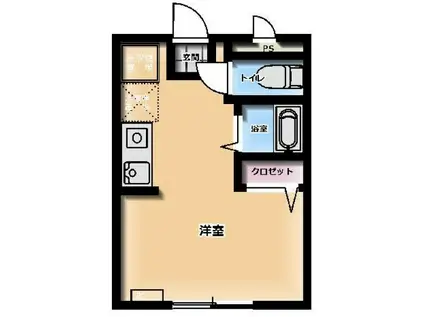 ハイホーム(ワンルーム/2階)の間取り写真