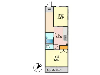 プラーズ小松川(2K/3階)の間取り写真