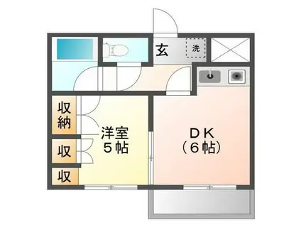 ベター・アール02(1DK/1階)の間取り写真