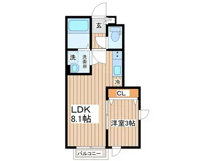 CASA TELA(1LDK/1階)の間取り写真
