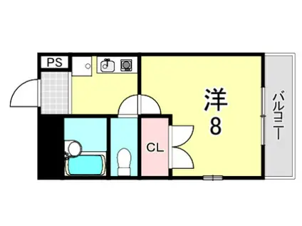 サンハイツ甲陽園(1K/3階)の間取り写真