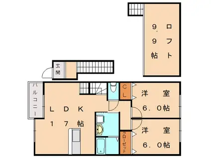 SKY 07(2LDK/2階)の間取り写真
