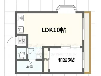 クレスト丸子(1LDK/2階)の間取り写真