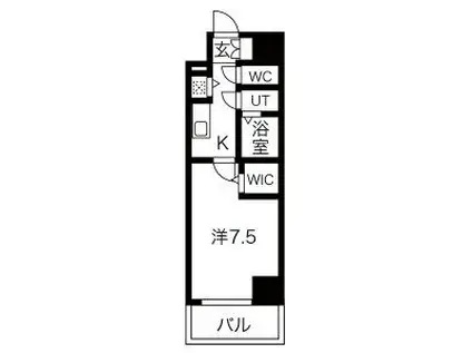 エスリード上前津LIVIA(1K/3階)の間取り写真
