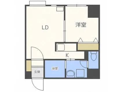 ラポム美園(1DK/10階)の間取り写真