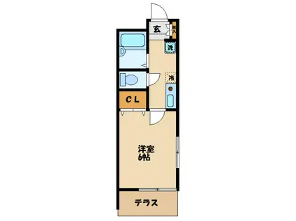 メゾンヨシダ(1K/1階)の間取り写真