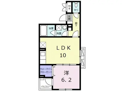 メゾン・ド・フレール(1LDK/4階)の間取り写真