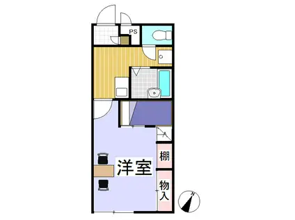 レオパレス平林(1K/1階)の間取り写真