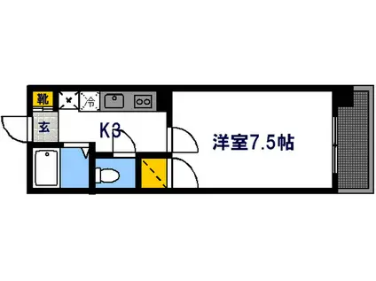 ルアール国光(1K/4階)の間取り写真