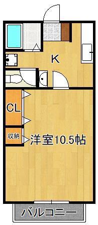 コーポ林(1K/1階)の間取り写真