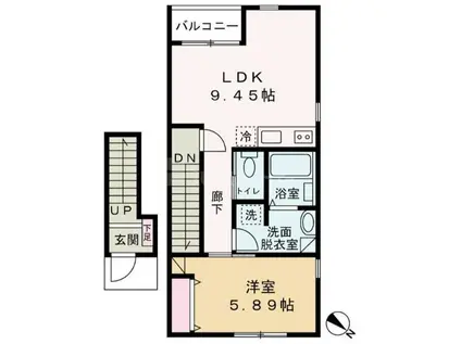 マンダリンツリー(1LDK/2階)の間取り写真