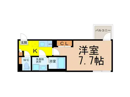 セレッサ八田(1K/2階)の間取り写真