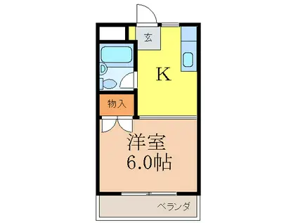 新和ハイツ(ワンルーム/3階)の間取り写真