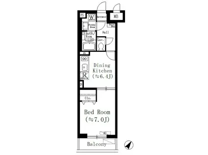 ルーチェ六義園(1DK/3階)の間取り写真