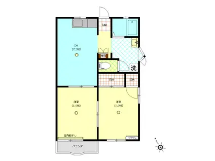 SHMフラット上青木(2DK/2階)の間取り写真