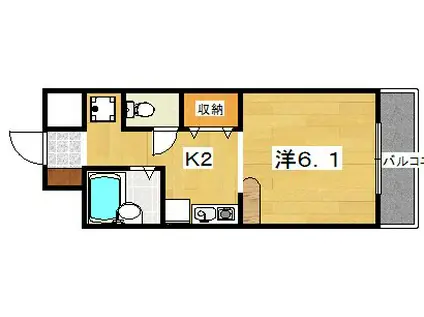 ノースビレッジIII(1K/2階)の間取り写真