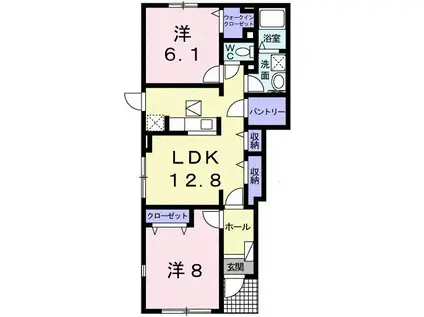 コート デ マグノリアIII(2LDK/1階)の間取り写真
