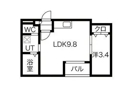 WARREN MOTOGOI(1LDK/2階)の間取り写真