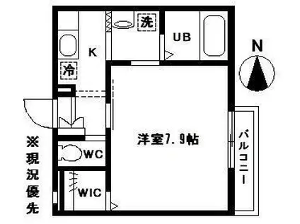 セレ新羽(1K/2階)の間取り写真