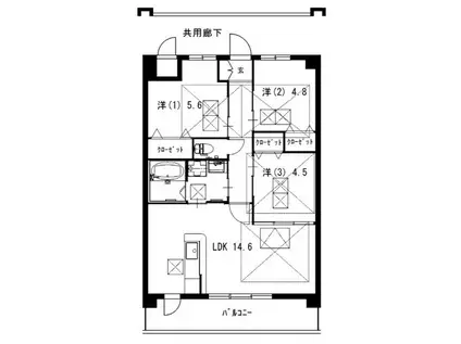 ルネスプリムローズ(3LDK/2階)の間取り写真