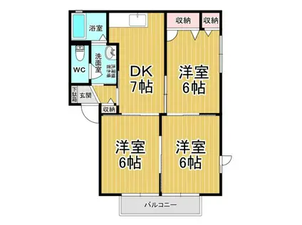 ラフォーレ・アバンセA(3DK/2階)の間取り写真