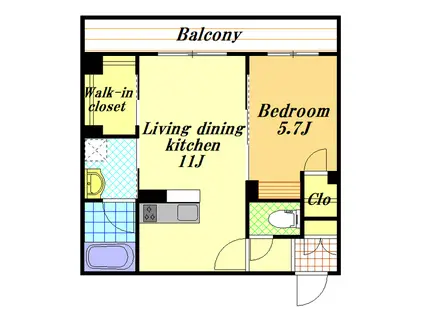 BONCLAIR(1LDK/1階)の間取り写真
