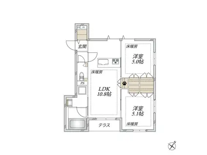 小茂根3丁目メゾン(2LDK/1階)の間取り写真