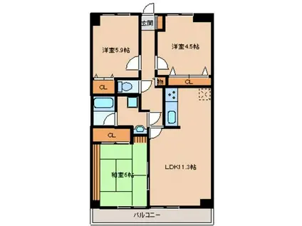 マノワール(3LDK/4階)の間取り写真