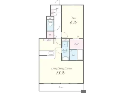 パストラルベル(ワンルーム/1階)の間取り写真