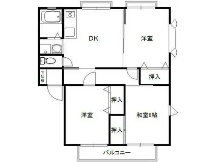 パナハイツアゼリア(3DK/1階)の間取り写真