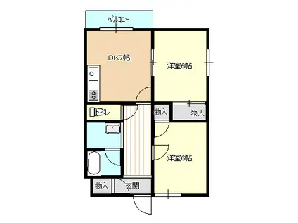 フルールド西神戸(2DK/2階)の間取り写真