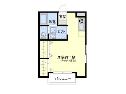 ガーデンハイム(ワンルーム/2階)の間取り写真