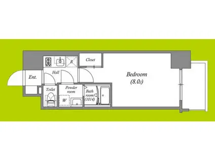 アドバンス大阪シック(1K/2階)の間取り写真