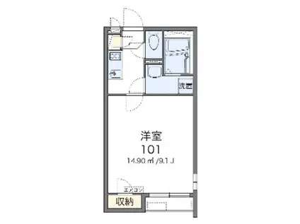 クレイノSUN FOREST(1K/2階)の間取り写真