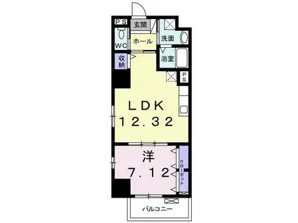 スカイハウスグランデ(1LDK/4階)の間取り写真